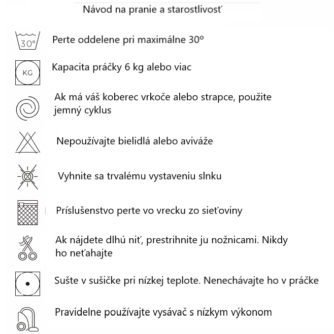 Návod na pranie a údržbbu